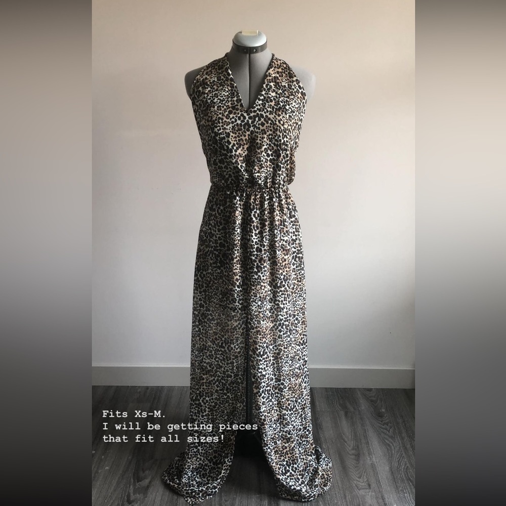 Cheetah Print Halter Dress
